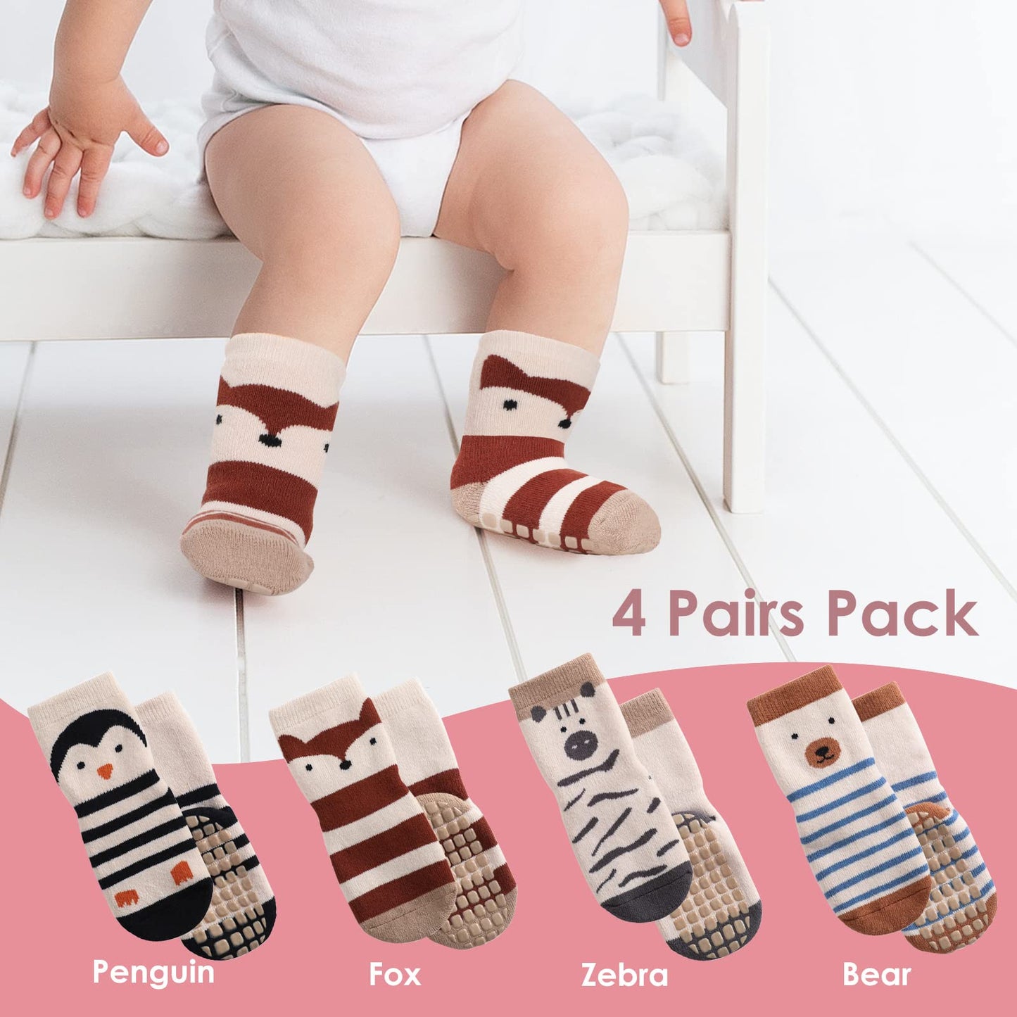 Simpeak Baby Socks, ABS Socks, Non-Slip Baby Socks, Non-Slip Baby Socks, Boys and Girls, Stopper Socks, Baby 0-36 Months