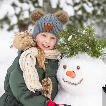 Kinder Wintermütze Schal Handschuhe Set - Strickmütze Beanie Hut für Mädchen Jungen 3-8 Jahre - Warme Winter Bekleidung