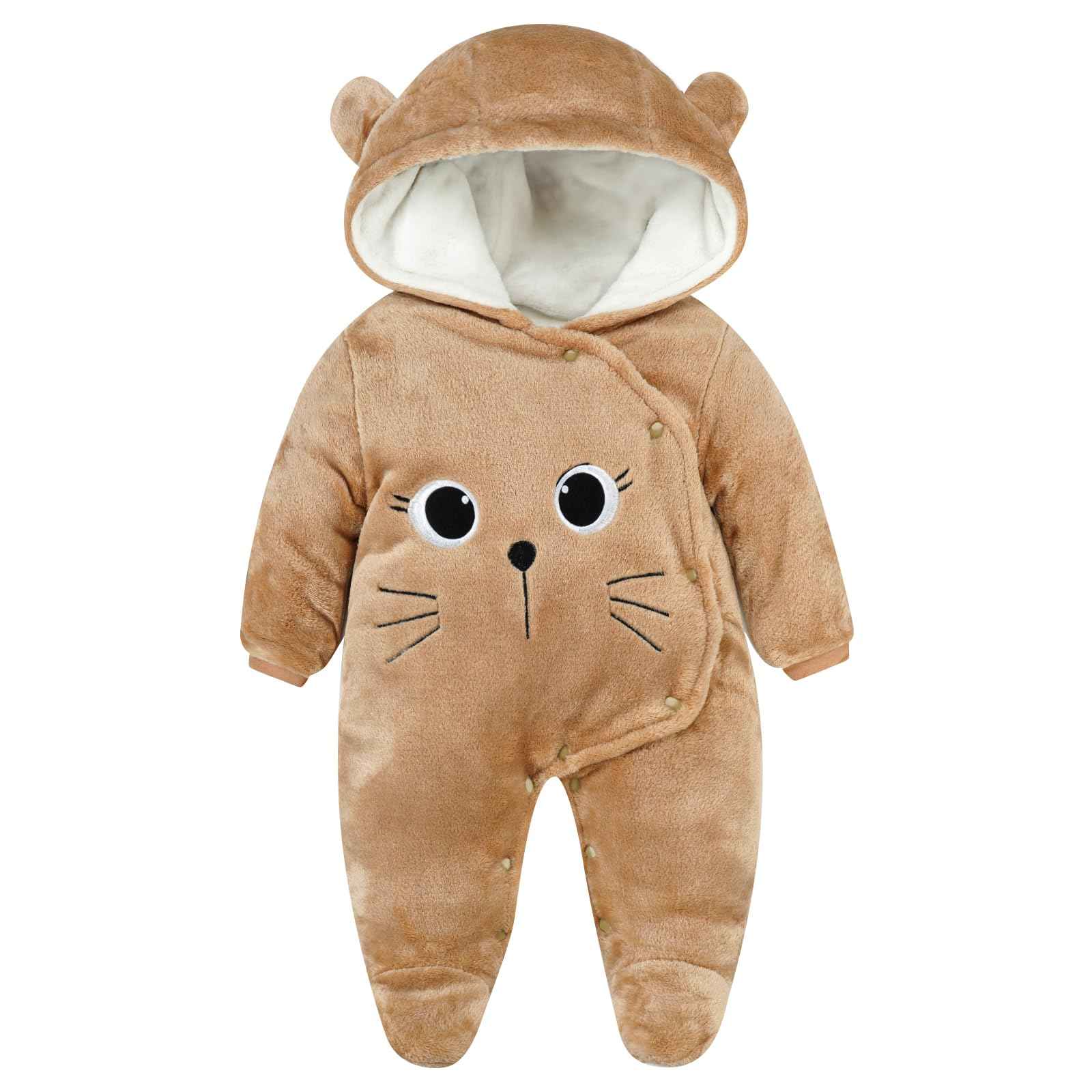 WYTbaby Baby Overalls Winter Snowsuit Baby Flannel Warmer Winter Overalls Jumpsuit for Boys Girls