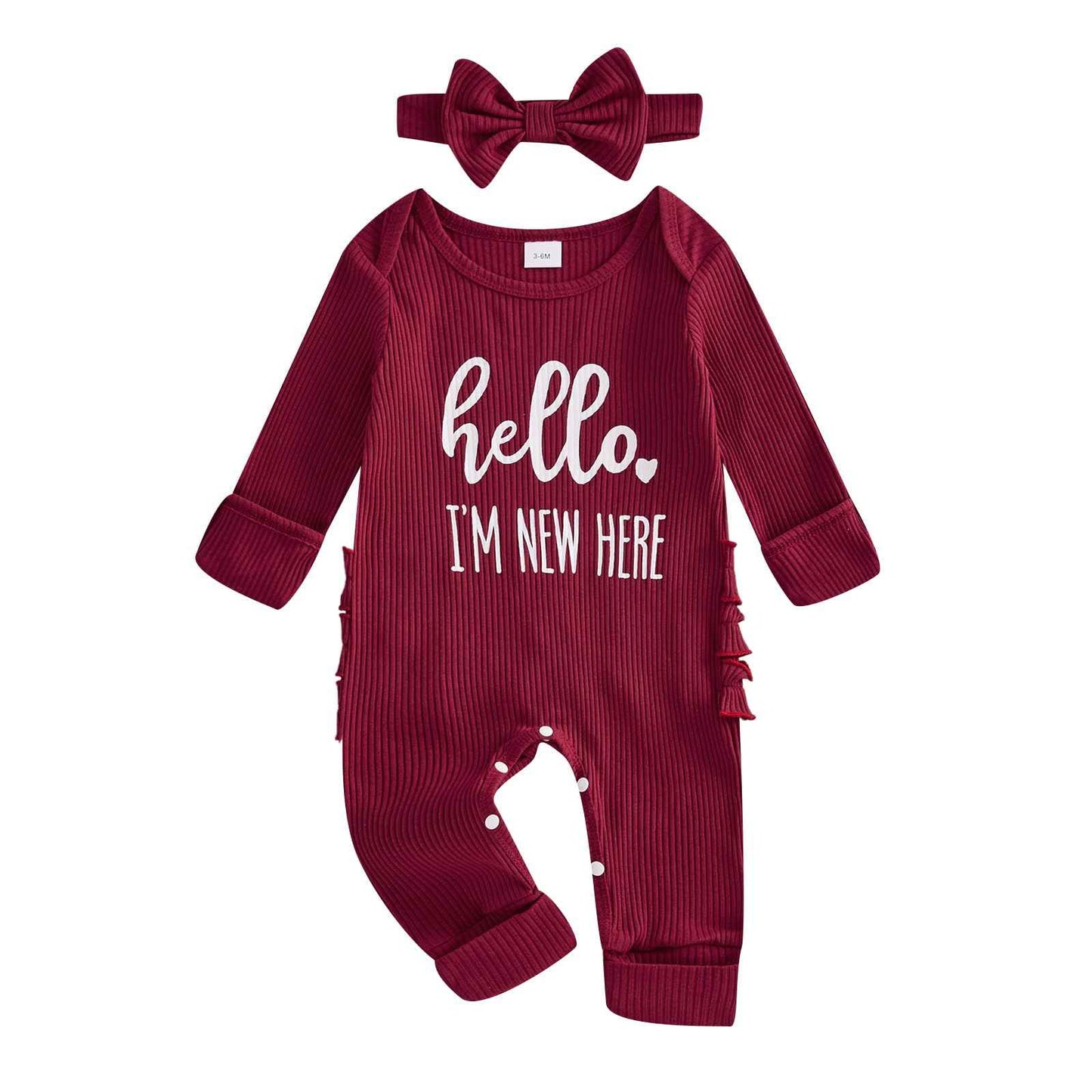 Geagodelia Baby Girl Romper + Headband Newborn Clothing Outfit Jumpsuit Baby Clothes Soft Baby Romper