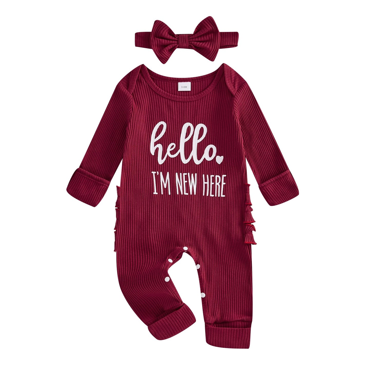 Geagodelia Baby Girl Romper + Headband Newborn Clothing Outfit Jumpsuit Baby Clothes Soft Baby Romper 