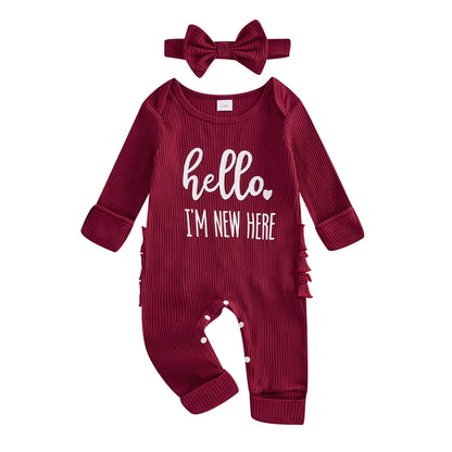 Geagodelia Baby Girl Romper + Headband Newborn Clothing Outfit Jumpsuit Baby Clothes Soft Baby Romper 