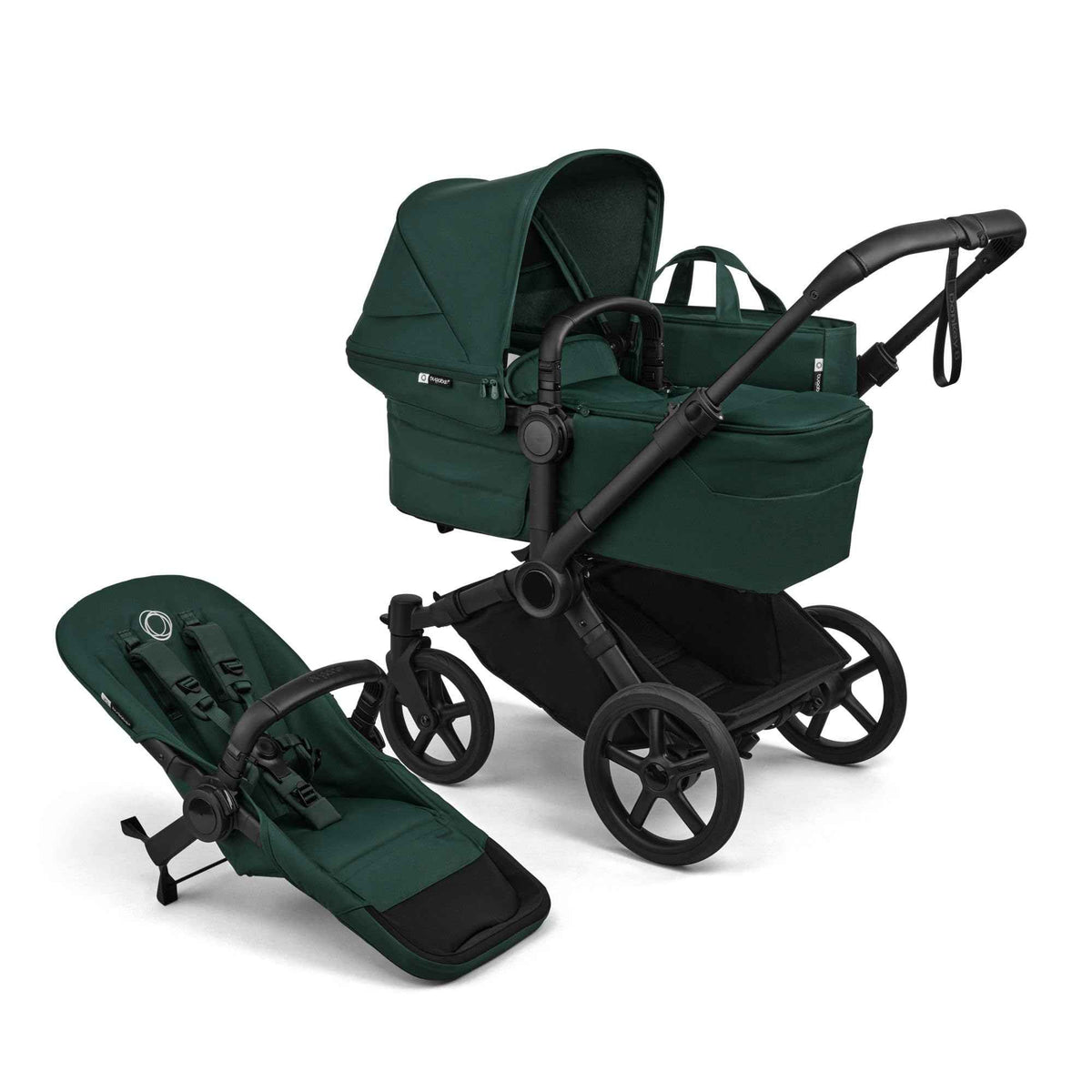Bugaboo Donkey 6 Single, 2-in-1-Kinderwagen, für Neugeborene & Kleinkinder | umbaubar zum Doppel- und Zwillingskinderwagen, doppelter Stauraum und komfortable Einhand-Lenkung, Heritage Black