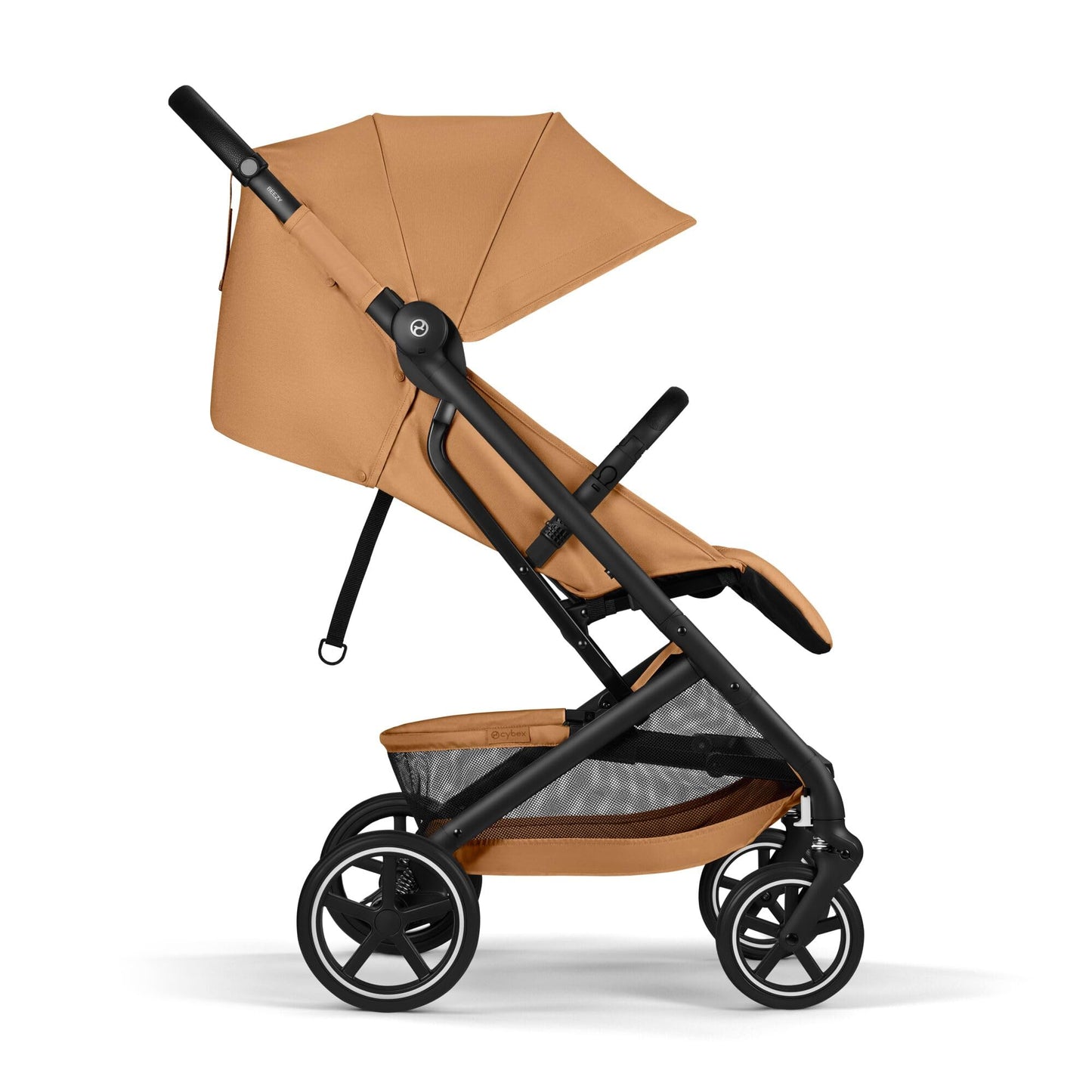 Cybex Gold Kinderwagen Beezy mit One-Pull Harness, Ab Geburt bis ca. 4 Jahre (max. 22 kg), Kompakt und ergonomisch, Magic Black (Schwarz mit schwarzem Rahmen)