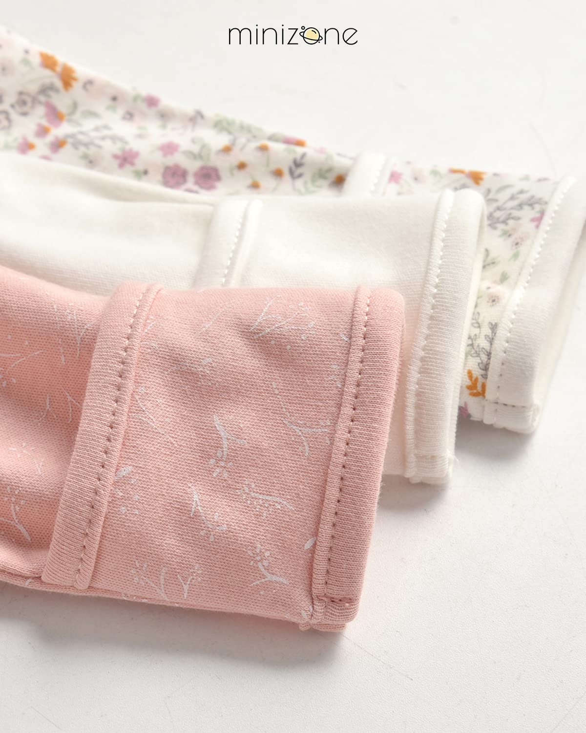 Minizone Baby Schlafstrampler 3er Pack, Pyjamas Langarm Strampler Jungen Mädchen Geschenk 9-12 Monate