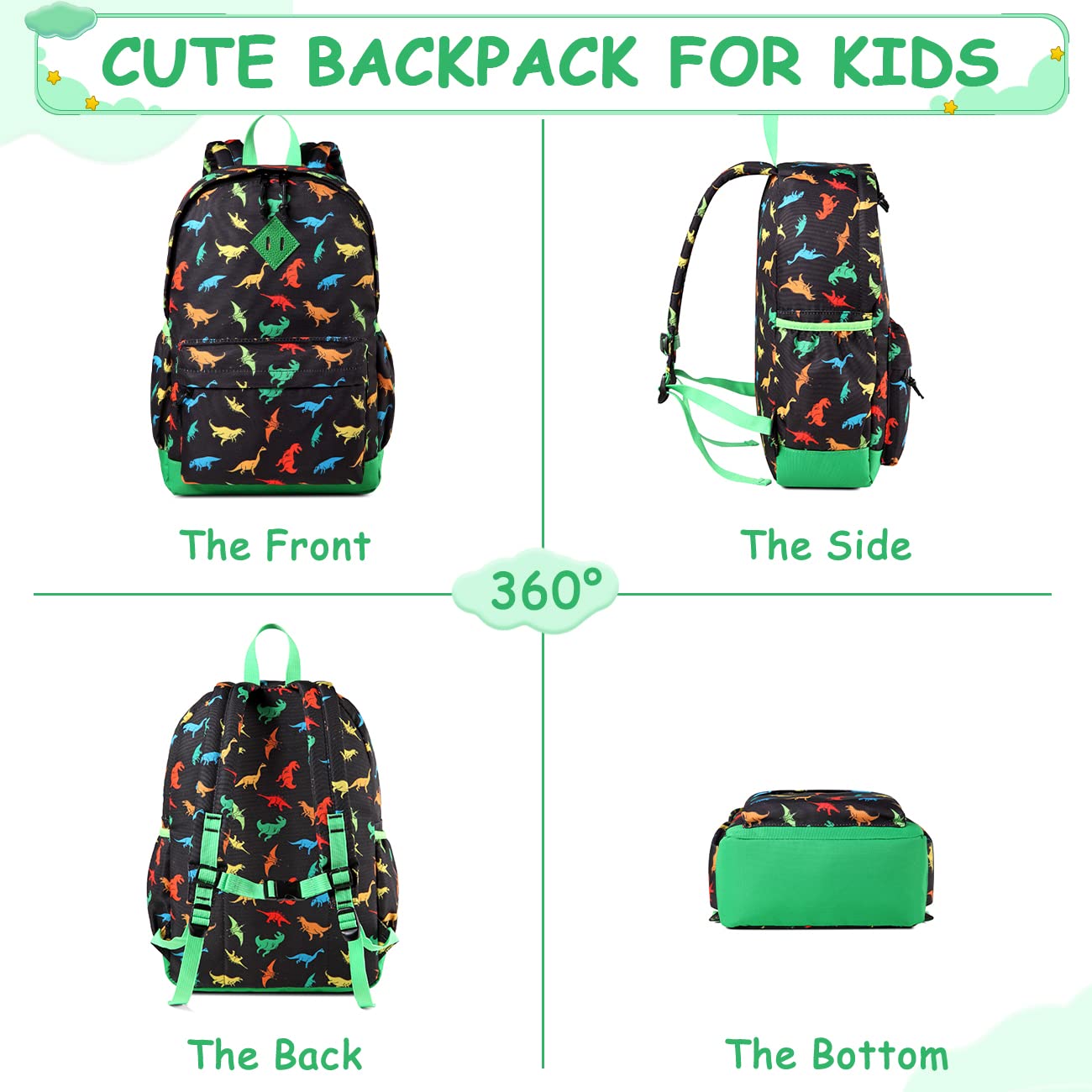 Rucksack für Mädchen, 4-6 Jahre, Schulrucksack mit Seitentaschen und Brustgurt, 127-Einhorn, one size, Niedlich