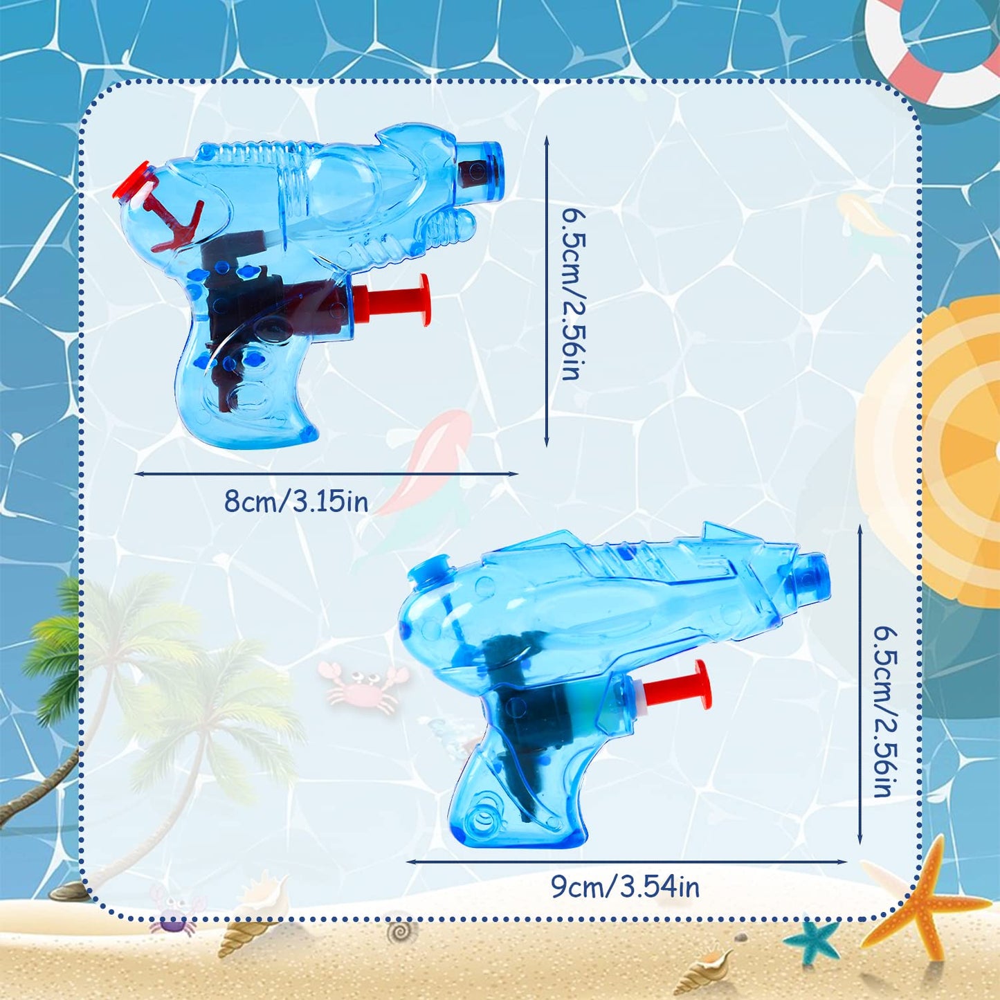 DERAYEE 12 Stück wasserpistole klein,Wasserspritzpistolen,Spritzpistole,Mini Wasserpistolen,Sommer Spielzeug Garten Pool Party Mitgebsel für Kinder