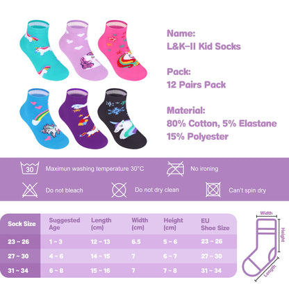 Libella 10/12er Kinder Mädchen Sneaker Socken Kids Füßlinge Sneakersocken bunt 2108VA