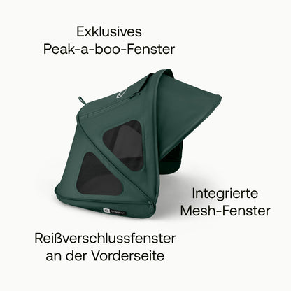 Bugaboo Dragonfly Sonnendach mit Lüftungsfenstern, ausziehbar für zusätzlichen und optimalen Sonnenschutz, wasserabweisend, Deep Indigo