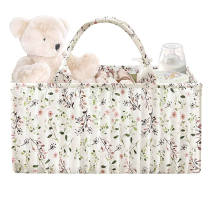 Changing Table Organiser, Baby Changing Table Organiser, Nappy Bag with Compartments and Handles, Newborn Baby Essentials, Gift Basket for Changing Children, Storage Basket for Changing Table