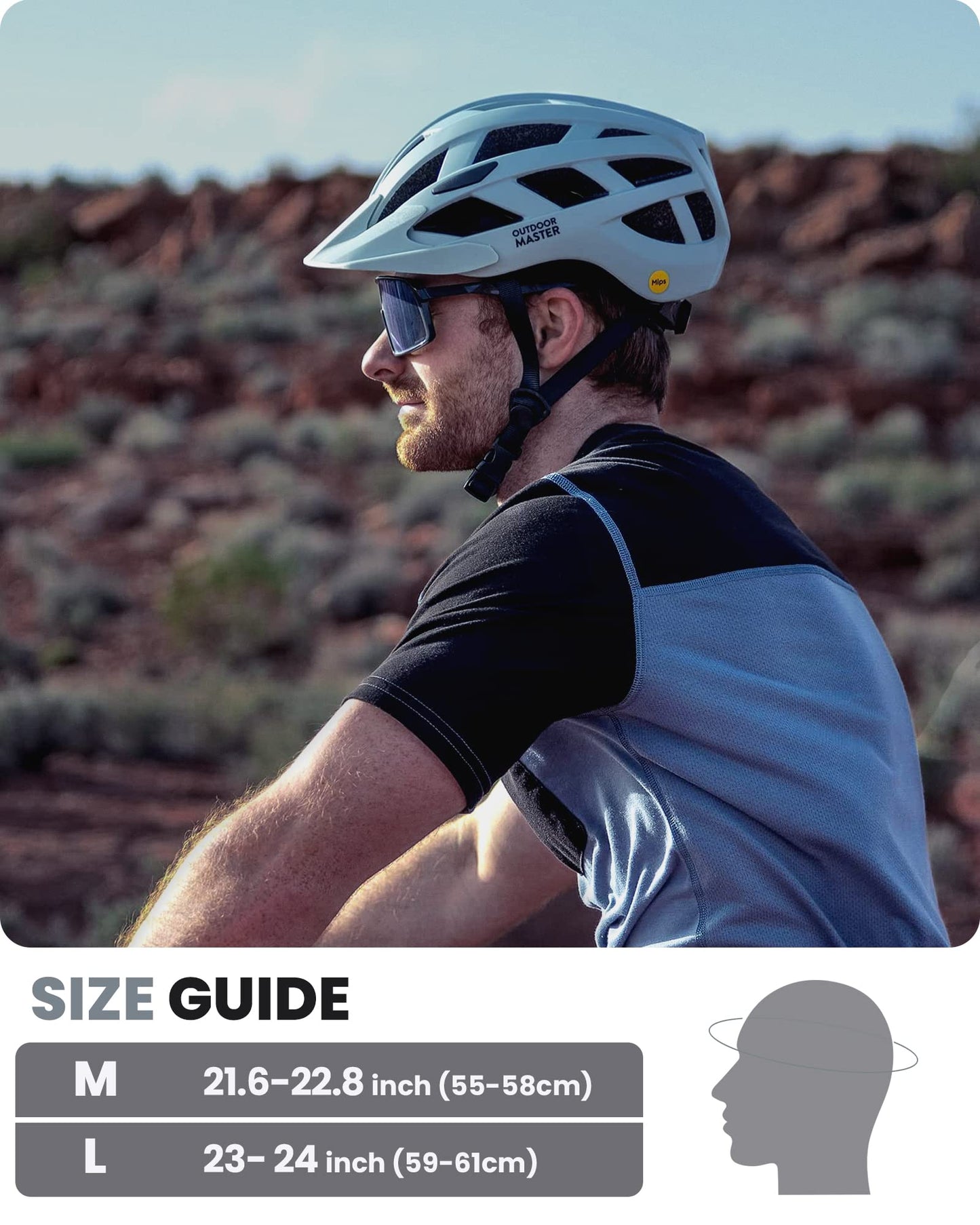 OutdoorMaster MIPS Fahrradhelm - Zwei herausnehmbare Innenfutter & Belüftung in Multi-Environment - Fahrradhelm in Mountain, Autobahn für Jugendliche & Erwachsene