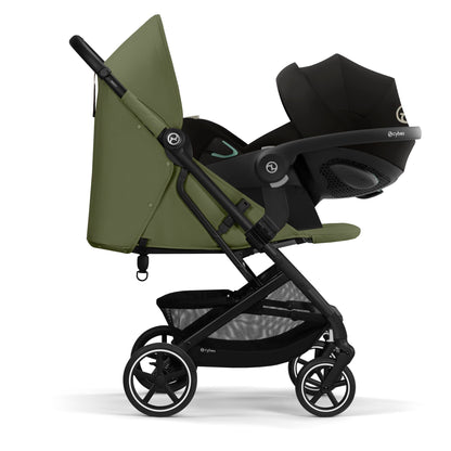 Cybex Gold Kinderwagen Beezy mit One-Pull Harness, Ab Geburt bis ca. 4 Jahre (max. 22 kg), Kompakt und ergonomisch, Magic Black (Schwarz mit schwarzem Rahmen)