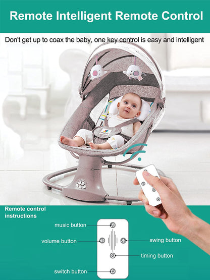 Sianldcone Baby Cradle, Bassinet Baby Toddler Cradle, Baby Bedside Table, Foldable Convertible Co-Sleeping Baby Bed with Music, 5-Swaying Gears (HR00 Pink) 