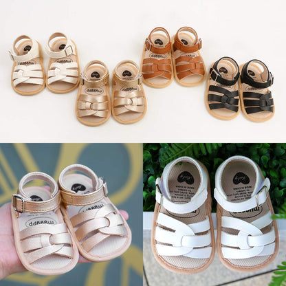 Babyschuhe RVROVIC Sandalen für Jungen und Mädchen mit weichem Sohlen, leichten Sommer-Schuhen und Schleifen-Knoten für Kleinkinder, ideal für den Outdoor-Gang.