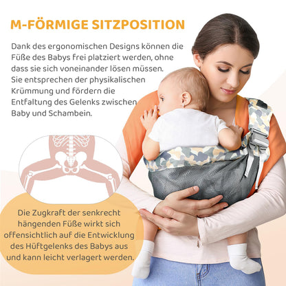 Baby carrier for newborns from birth, ergonomic, child carrier, adjustable baby carrier, suitable for babies from 3 to 36 months, easy to put on, ideal for hands-free parenting 
