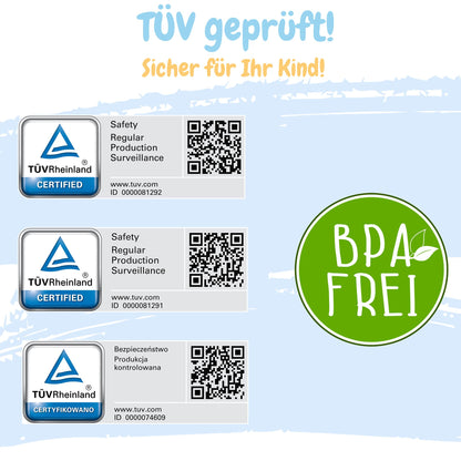 Baby Badewanne mit Gestell 4 Set TÜV Rheinland zertifiziert! Babybadewannen + Baby Badewannensitz +Abfluss + Gestell - Babywanne mit Ständer! Baby Pflegeset für Neugeborene.