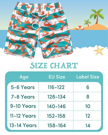 Domee Jungen Badehosen Badeshorts Schnelltrocknend Schwimmhose mit Netzfutter Verstellbarer Kordelzug