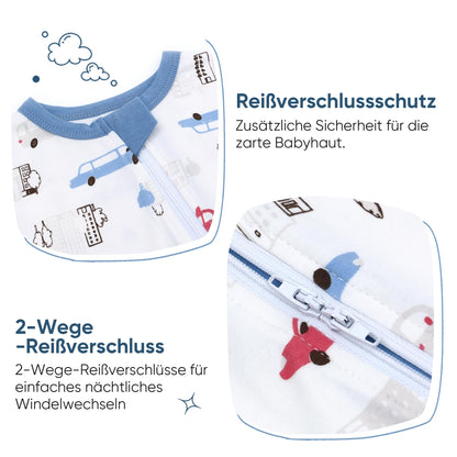amo nenes 3er Pack Baby Strampler Neugeborene 0.5 Tog mit Füßen und Ärmel 100% Baumwolle Atmungsaktiv Baby Jungen Mädchen Overall, Baby Kleidung Langärmelige, 0-24 Monate