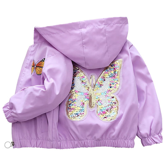 Amur Leopard Mädchen Übergangsjacke mit Kapuze Warm Windjacke Atmungsaktiv Kinder Outdoorjacke für Frühling Herbst