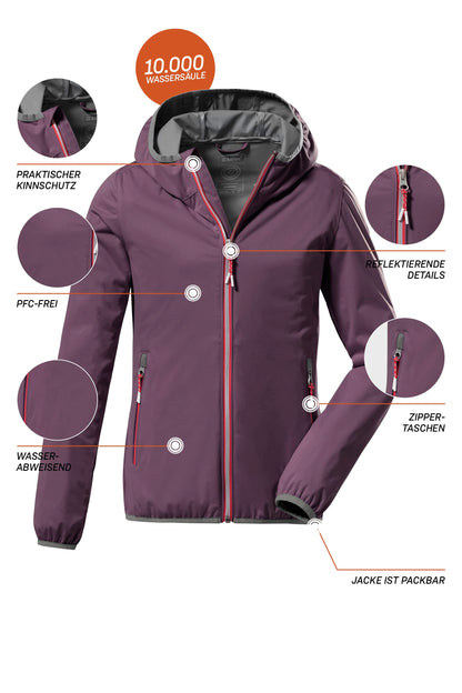 Killtec Mädchen Kos 164 Grls Jckt Lightweight Jacke mit Stehkragen, packbar
