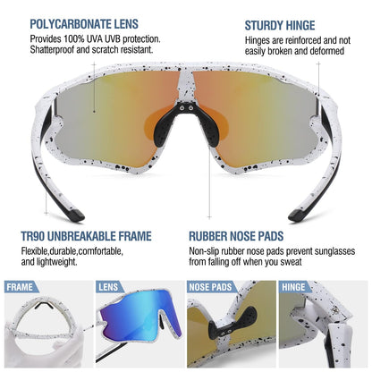 DUCO DK268 Children's Sunglasses Youth Baseball Sunglasses Lightweight TR90 Frame UV400 Sports Cycling Sunglasses for Boys Girls