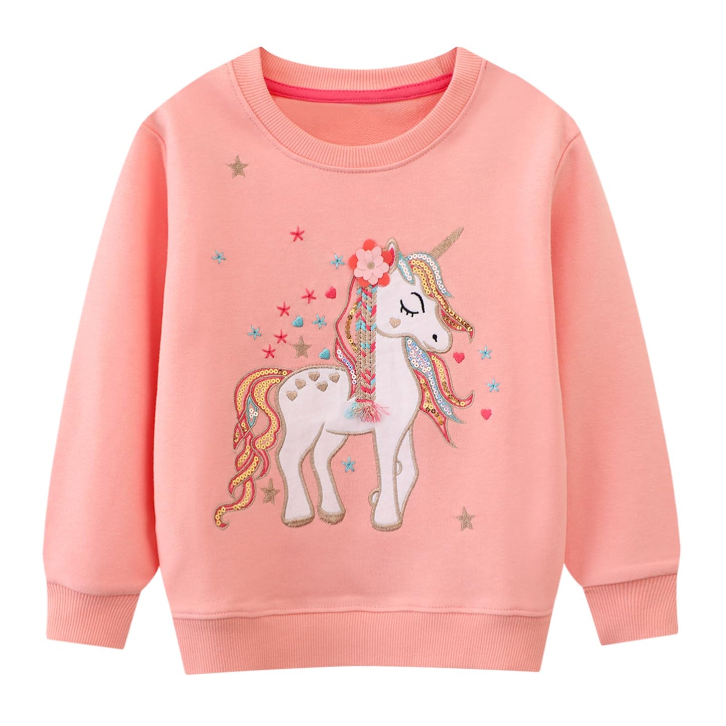 Codkkre Girls' Sweatshirt for Children Cute Cartoon Sweater Girls Long Sleeve Cotton Shirts Age 2-10 Years