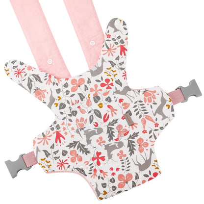 GAGAKU Puppentrage ab 3 Jahre Bauchtrage Babypuppen Zubehör Schultergurte Babytrage Puppe Kleinkind Puppentragetasche Stofftiertrage Kuscheltierträger - Rose - Kaninchengarten