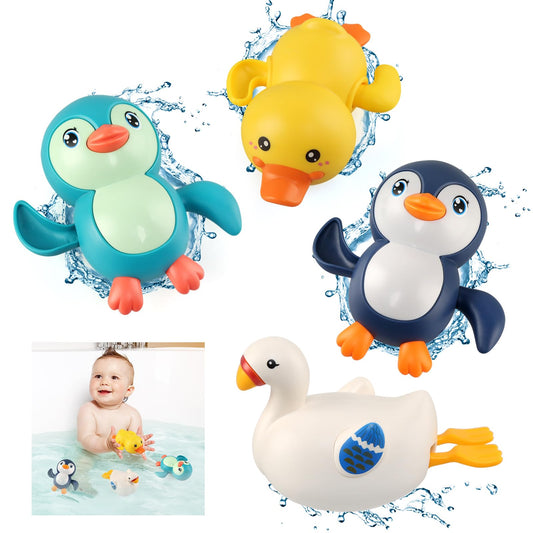 BelleStyle Baby Badespielzeug, Badewannenspielzeug für Baby Kinder Ab 1 2 3 4 Jahr, Wasserspielzeug Uhrwerk Schwimmende Aufzieh Schwimmbad Badewanne Bad Spielzeug für Kleinkinder Jungen Mädchen