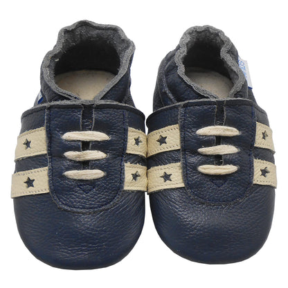 YIHAKIDS Krabbelschuhe Baby Lauflernschuhe Jungen Mädchen Weicher Leder Babyhausschuhe Kleinkind rutschfeste Lederschuhe mit Gummisohle für Baby 6-12 Monate 12-18 Monate 18-24 Monate