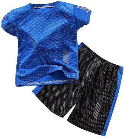 Kinder Trainingsanzug Jungen Set 2-Teilig Jogginganzug Sommer Schnelltrockend Casual Klamotten