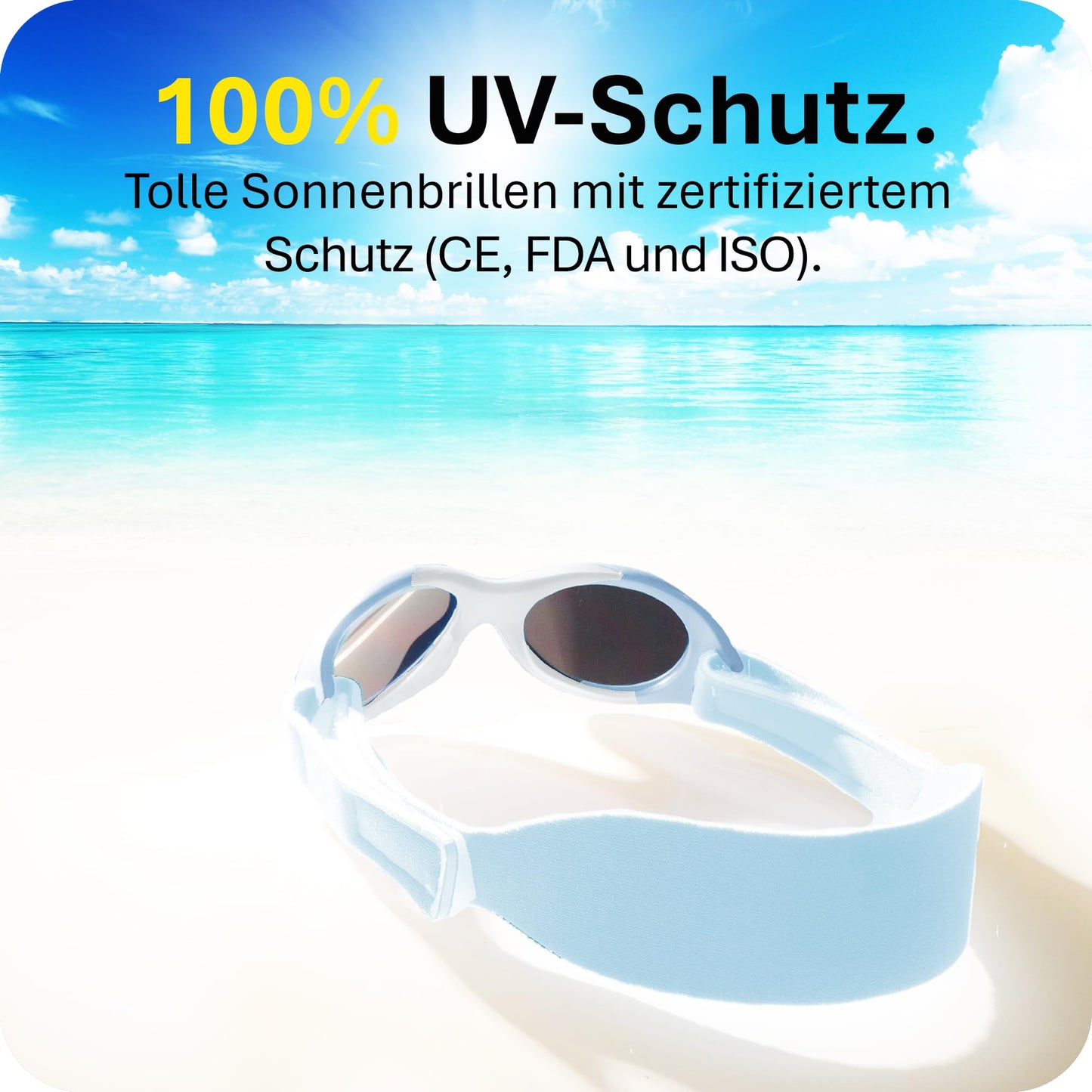 Mausito BABY Sonnenbrille 0-18 Monate Mädchen I VERGLEICHSSIEGER Sonnenbrille Baby 100% UV-Schutz I BIEGSAM & verstellbares Band I Schadstofffrei I Europäisches Design für Kinder gemacht