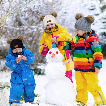 Kinder Wintermütze Schal Handschuhe Set - Strickmütze Beanie Hut für Mädchen Jungen 3-8 Jahre - Warme Winter Bekleidung