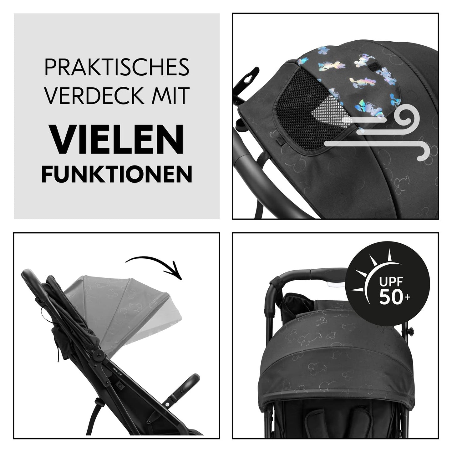hauck Travel N Care, Dark Olive - Reise Buggy für Kinder ab Geburt bis 22 kg - mit Liegefunktion - Leicht 6,9 kg & Kompakt - Klein Zusammenklappbar - UPF 50+ - EVA Räder - Korb bis 3 kg