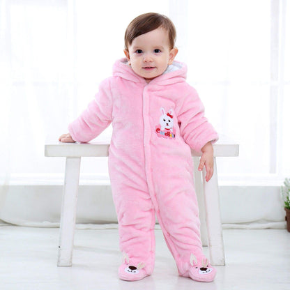 Gaorui Newborn Unisex Baby Winter Jumpsuit with Hood Romper Fleece Onesie All in One Snowsuit Outfits