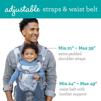 Infantino Flip Advanced 4-in-1 Babytrage, Ergonomisch, Umwandelbar, mit Blickrichtung Nach Innen und Außen, Vorne und Hinten Tragbar für Neugeborene bis Kleinkinder von 3,6-14,5 kg, Grau