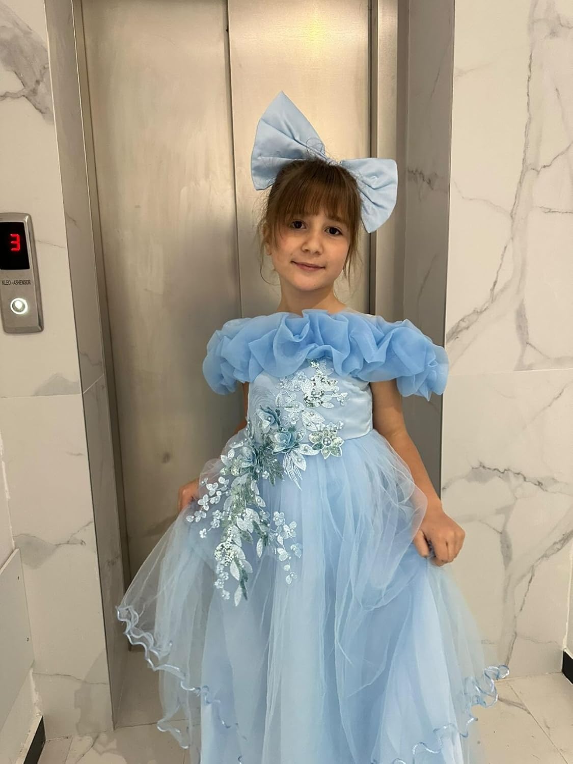 Kinder Mädchen Blumenmädchen Kleider Bestickt Hochzeit Brautjungfer Kleider Trägerlose Prinzessin Kleider Klavier Kostüme