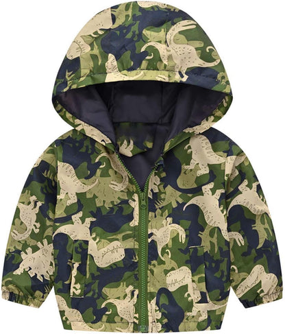 KQIVAM Children's Rain Jacket Transition Jacket Waterproof Outdoor Jacket Windproof with Hood Waterproof Jacket for Children Unisex Rainwear for Girls and Boys 