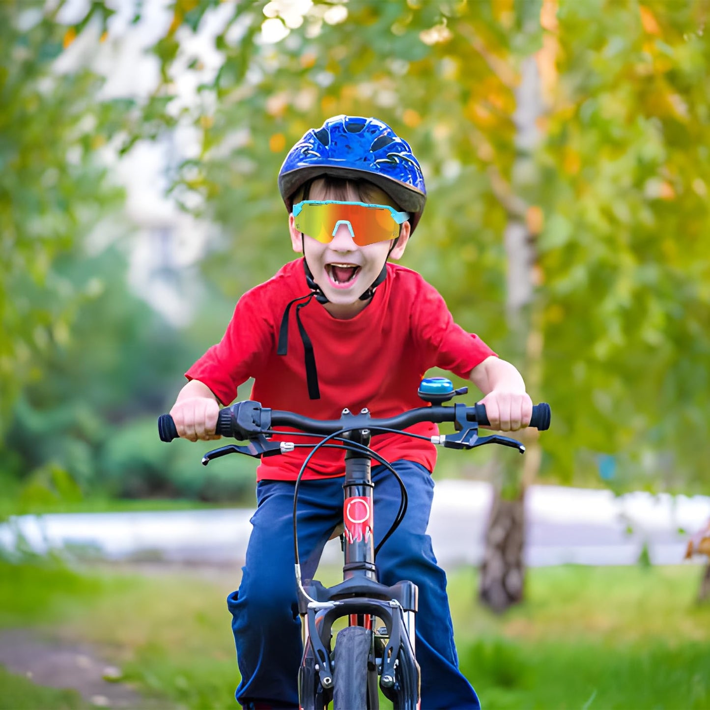 Beipegin Sonnenbrille Kinder Polarisierte UV400 Schutz Jugendliche Fahrradbrille Sportbrille Schnelle Brille Sonnenstrahlen Radfahren Sonnenbrillen für Teens Jungen Mädchen