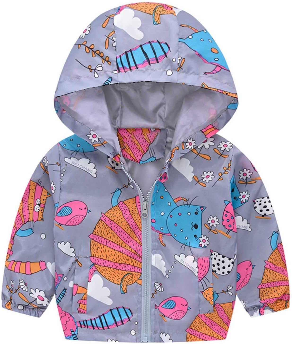 KQIVAM Children's Rain Jacket Transition Jacket Waterproof Outdoor Jacket Windproof with Hood Waterproof Jacket for Children Unisex Rainwear for Girls and Boys 