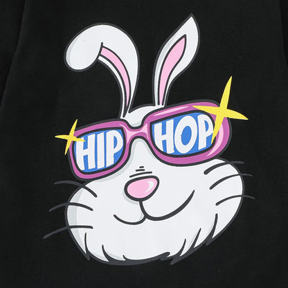 Kinder Hase Langarmshirt für Mädchen Jungen Baumwolle Rundhals Langarm Shirt Ostergeschenke Cartoon Bunny Oberteile Tops 2-7 Jahre