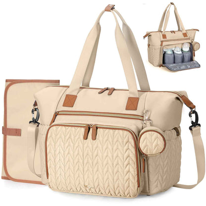 Wickeltasche mit Schnullertasche und Wickelunterlage, Wickelrucksack Multifunktions-Babytasche für Große Reisewindeltasche für Mama und Papa, isolierten Taschen-Dunkelblau
