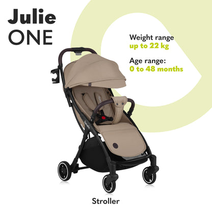 LIONELO Julie One Buggy Pushchair up to 22 kg, Adjustable Backrest and Footrest, Mosquito Net, Leg Warmer, Drink Holder and Transport Bag, Foldable