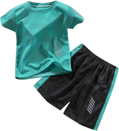 Kinder Trainingsanzug Jungen Set 2-Teilig Jogginganzug Sommer Schnelltrockend Casual Klamotten