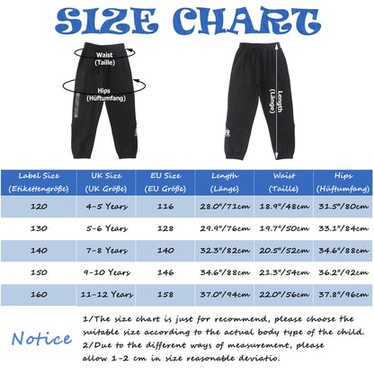 SERENYOU Jungen Jogginghose Hose Freizeit Joggers Kinder Sports Sweathose mit reflektierendem Grafikprint
