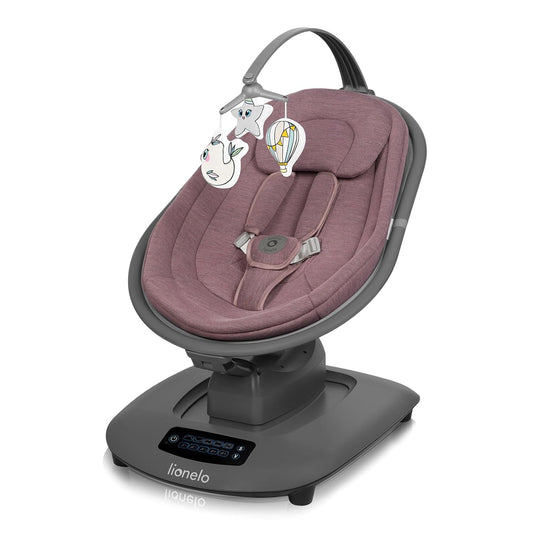 LIONELO BLOSSOM Electric Baby Rocker up to 9 kg Baby Lounger Adjustable Backrest Natural Rocking 5 Speeds Ergonomic Seat Bluetooth Remote Control 5 Melodies