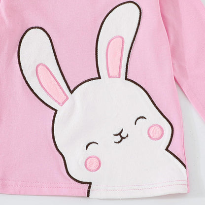 Kinder Hase Langarmshirt für Mädchen Jungen Baumwolle Rundhals Langarm Shirt Ostergeschenke Cartoon Bunny Oberteile Tops 2-7 Jahre