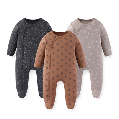 JELYLOVE Baumwolle Langarm Baby Jungen Mädchen Strampler 0-12 Monate Neugeborene Bekleidung 3er-Pack