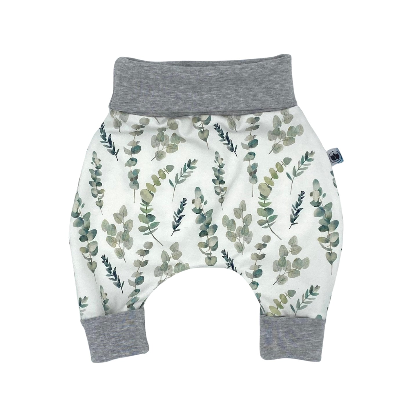Baby Baggy Trousers, Girls' Handmade Cotton Jersey Grow Trousers, Sizes 50-74, 68-86, 92-104 (Wild Flowers, 50-74)