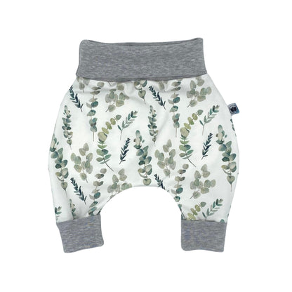 Baby Baggy Trousers, Girls' Handmade Cotton Jersey Grow Trousers, Sizes 50-74, 68-86, 92-104 (Wild Flowers, 50-74)