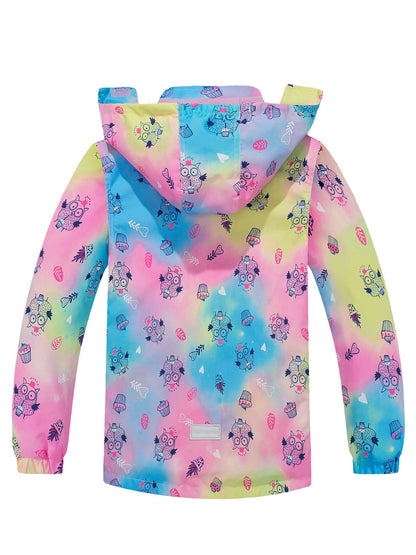 NATUST Mädchen Gefütterte Regenjacke Kinder Winddicht Übergangsjacke mit Abtrennbare Kapuze